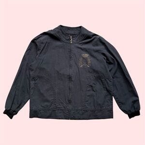 Y2K Baby Phat Full Zip Rhinestone Logo Jacket Black Large